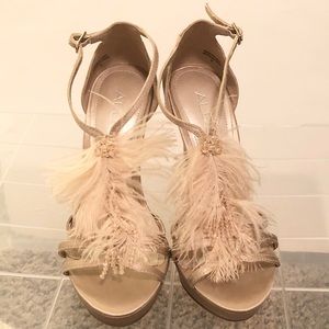 Also Polina Satin Feather Bead Heels